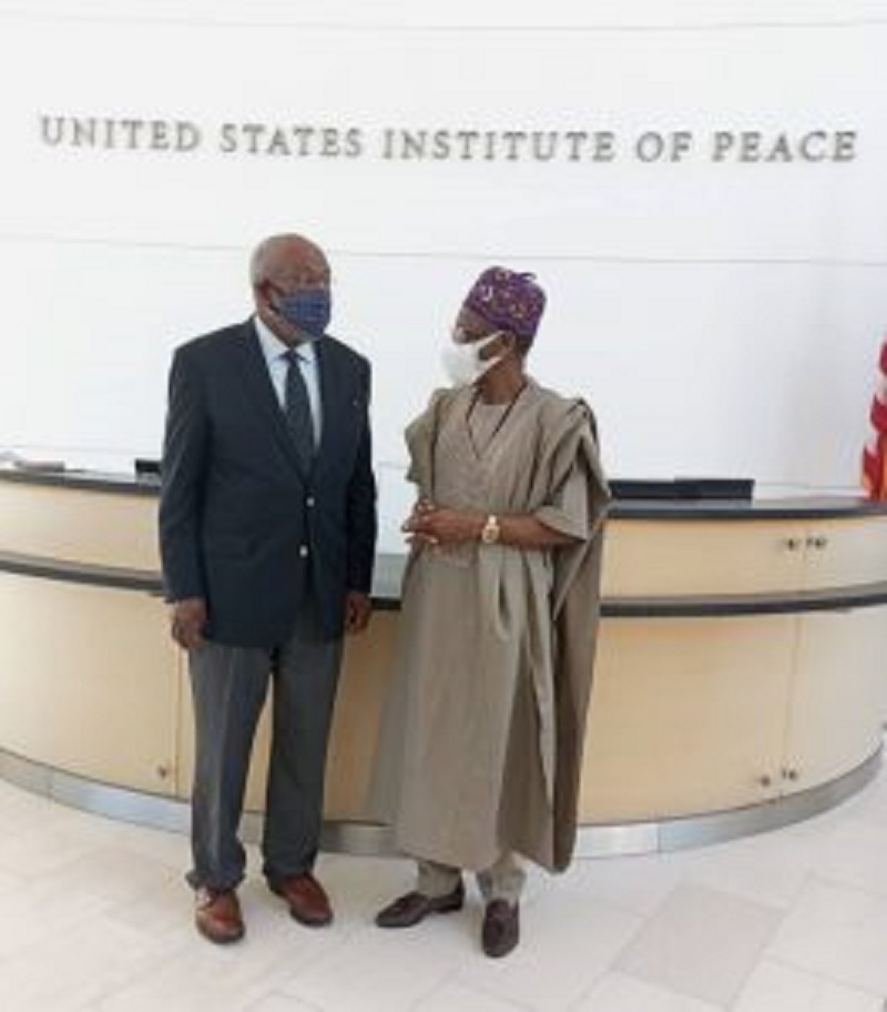 Lai Mohammed with Johnnie Carson
