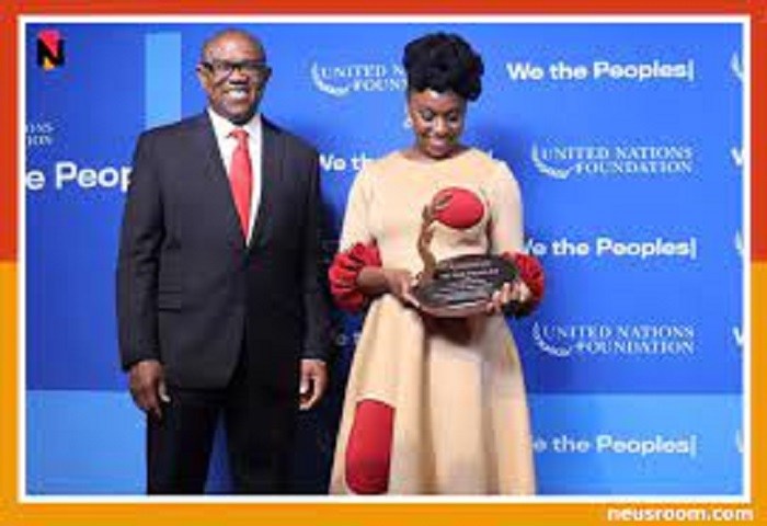 File photo: Peter Obi and Chimamanda Ngozi Adichie