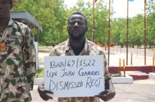 John Gabriel dismissed soldier