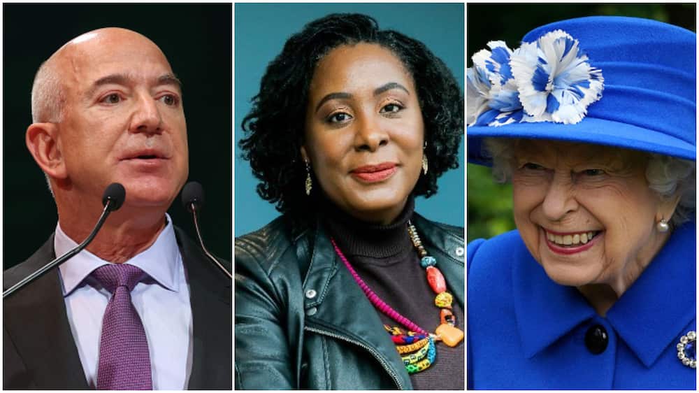 Bezos, Anya and late Queen Elizabeth II