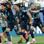 Paraguay players jubilate