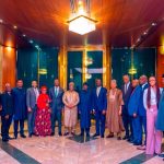 Tinubu with the NGX executives and Economic Team